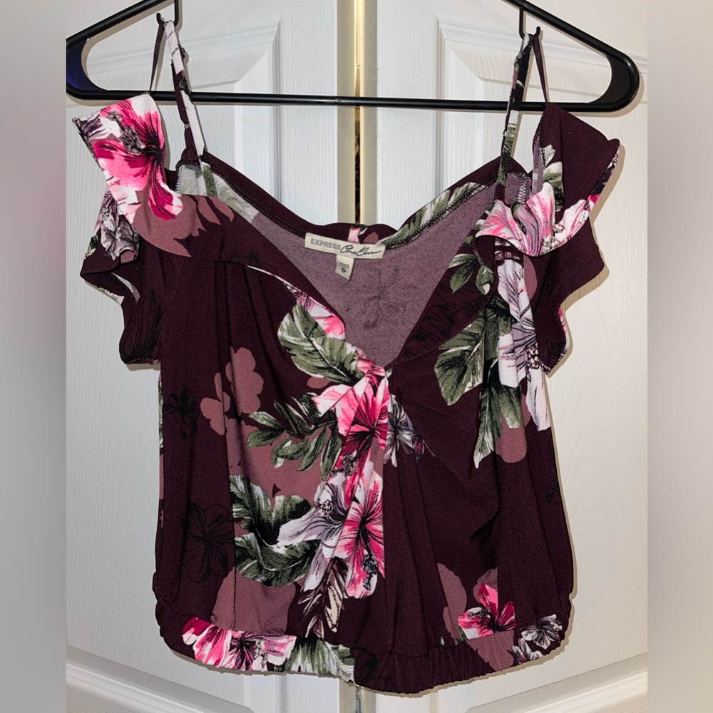 Express off the shoulder crop top